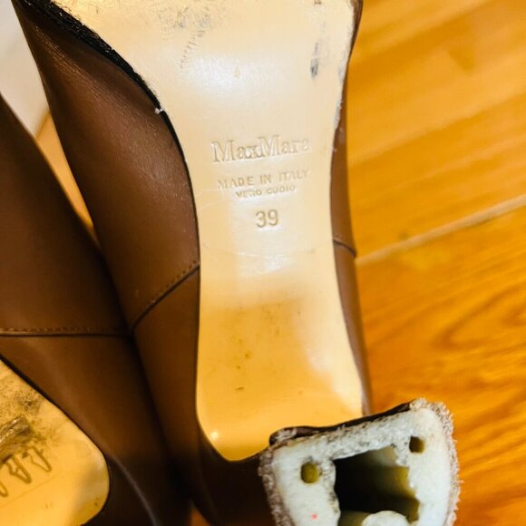 MAX MARA LEATHER BOOTIES Made in Italy EUR 39 US 8.5 - Picture 12 of 16
